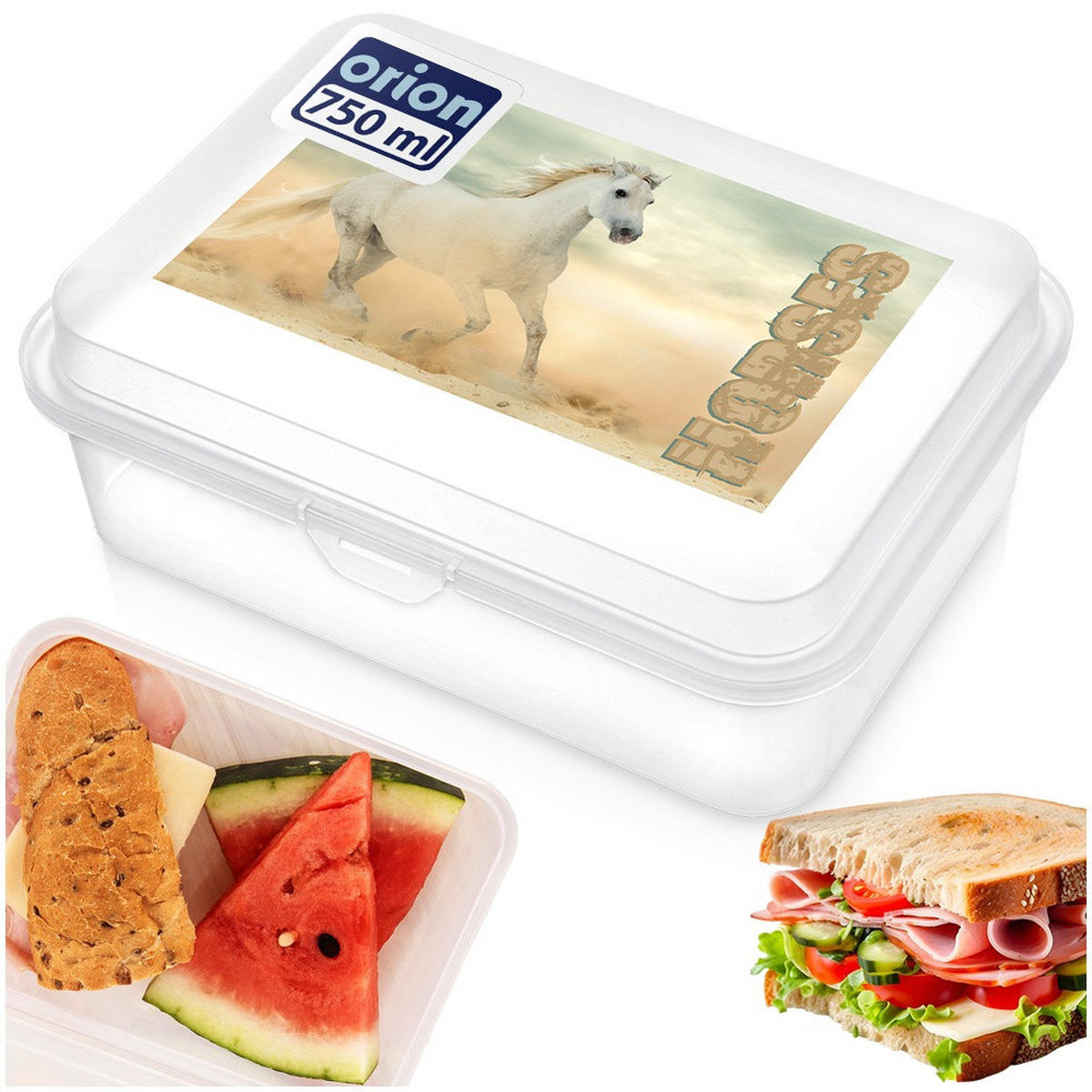 LUNCHBOX Transparente Pferde 750 ml - Transparent, Kunststoff (18/7/13cm) - Orion 