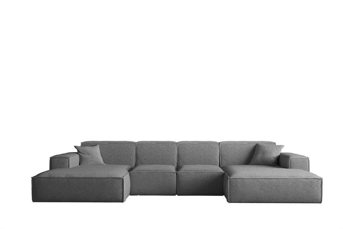 WOHNLANDSCHAFT Celes Premium Xs Bukla - Graphitfarben, Holzwerkstoff/Textil (342/73/165cm) - Fun Möbel