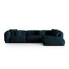 ECKSOFA modular rechts Martina aus Samt dunkel petrol 3 Sitzplätze - Petrol, Textil (176/332cm) - Micadoni