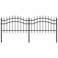 GARTENZAUN Mit Speerspitze Schwarz 240/75 Cm Stahl - Schwarz, Metall (5/115cm) - vidaXL
