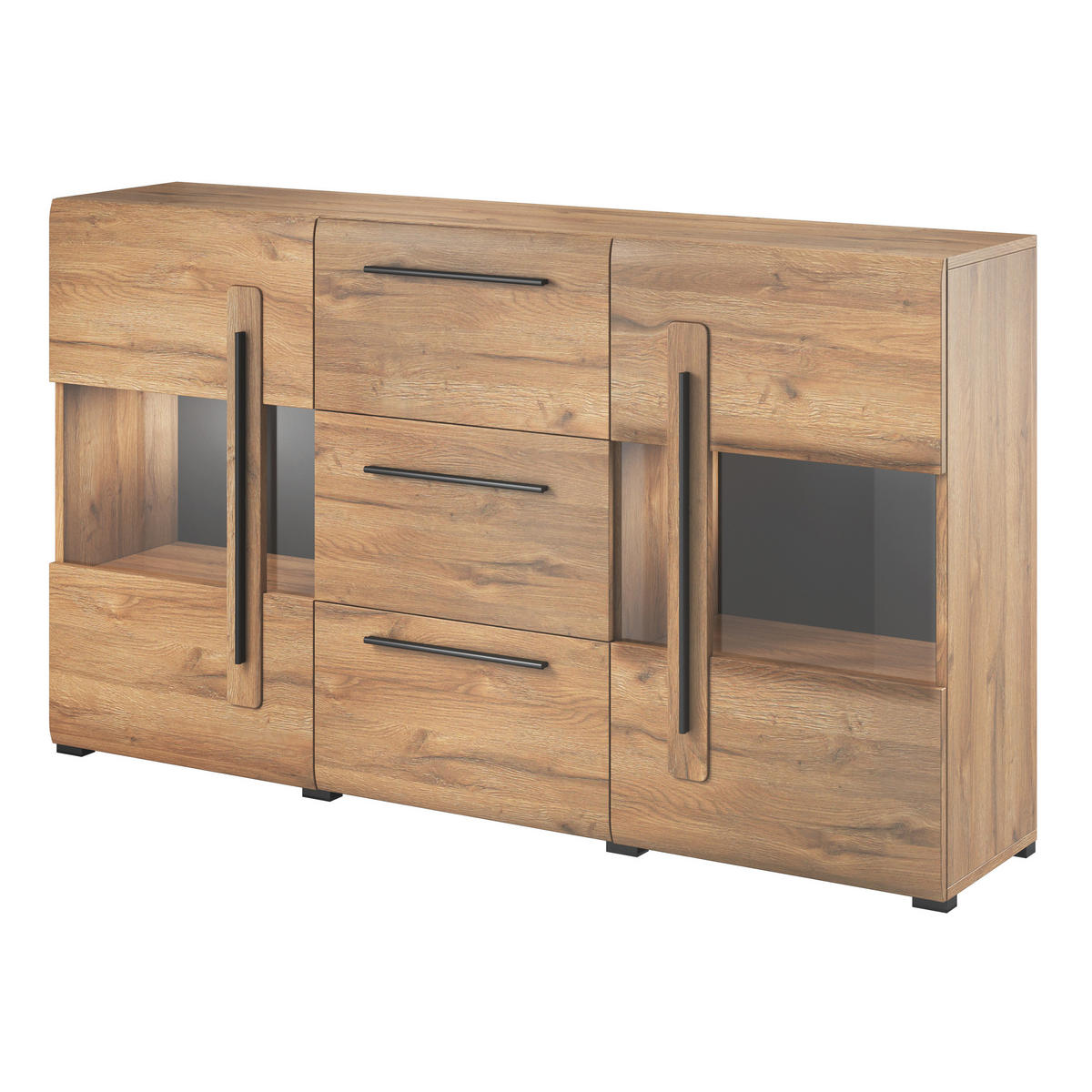 SIDEBOARD TULLIA 180/103/39 cm mit 3 Schubladen und 2 Türen Eichefarben - Eichefarben, Holzwerkstoff (180/103/39cm) - MASSENO
