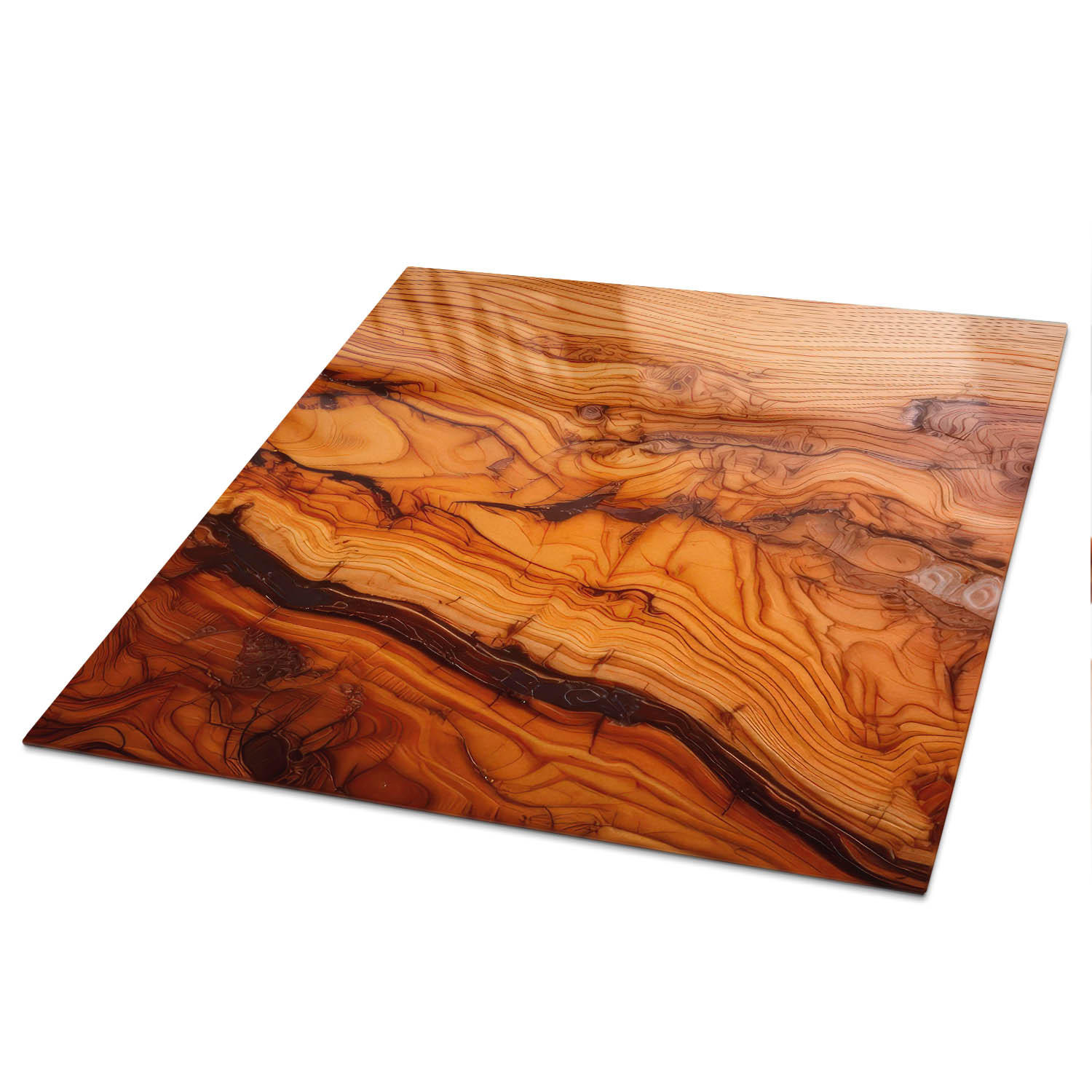TISCHPLATTE 50x50 cm – Natürliche Schönheit - Braun, Glas (50/50/0.4cm) - Wallfluent