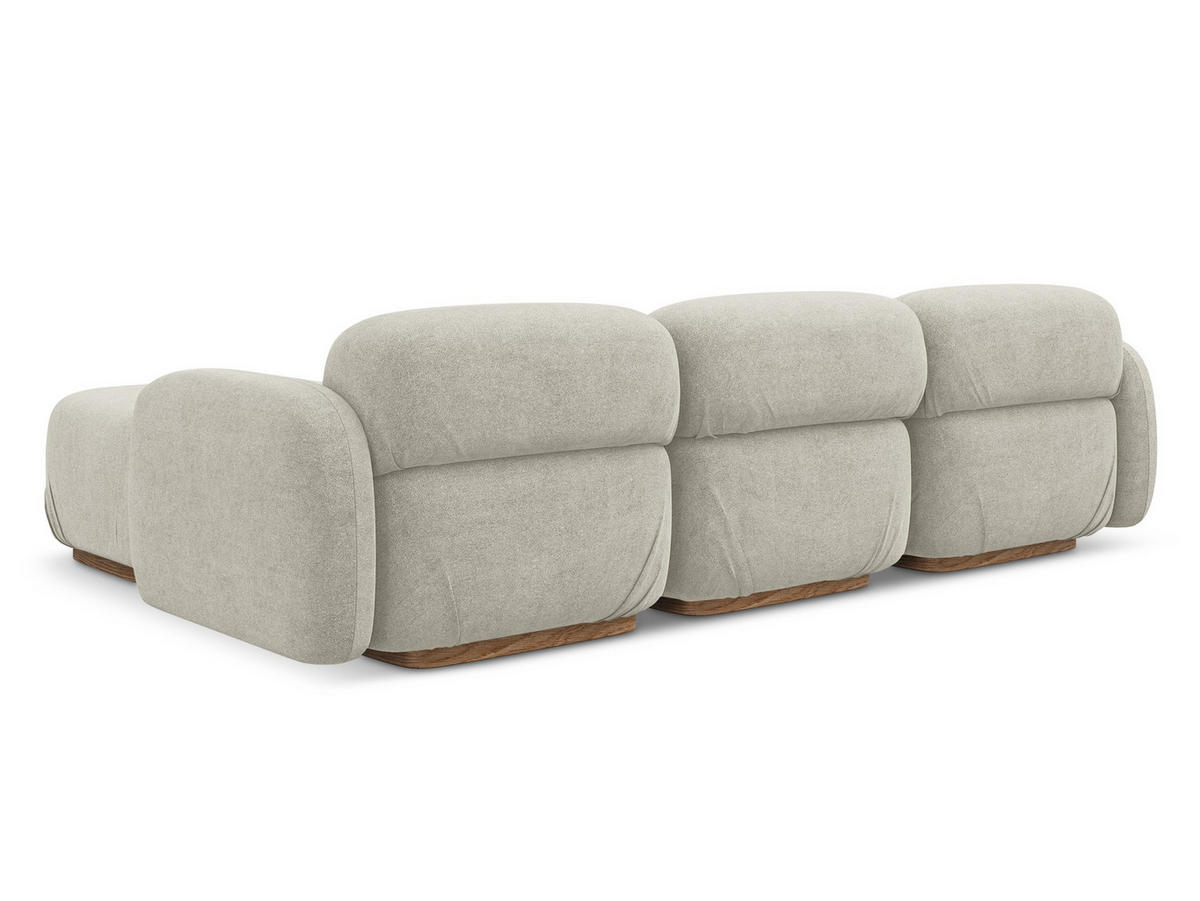 ECKSOFA Beidseitig Bouclé Stoff Beige - Beige/Creme, Holz/Textil (270/190cm) - Makamii