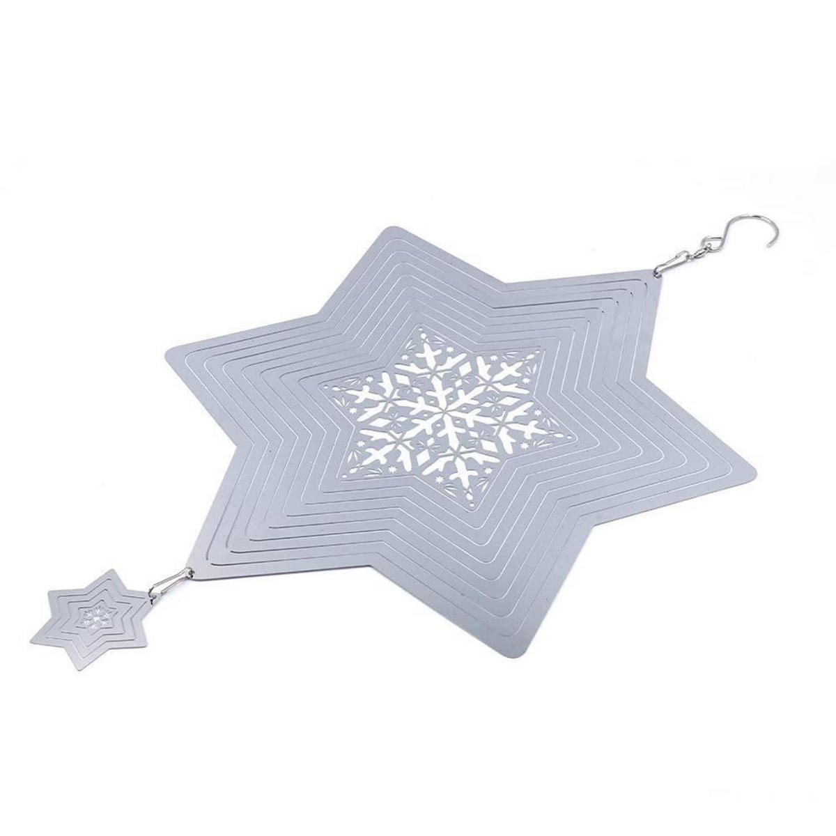 WINDSPIEL Metall 3D-rotierend Edelstahl - Blau, Metall (30/30/30cm)