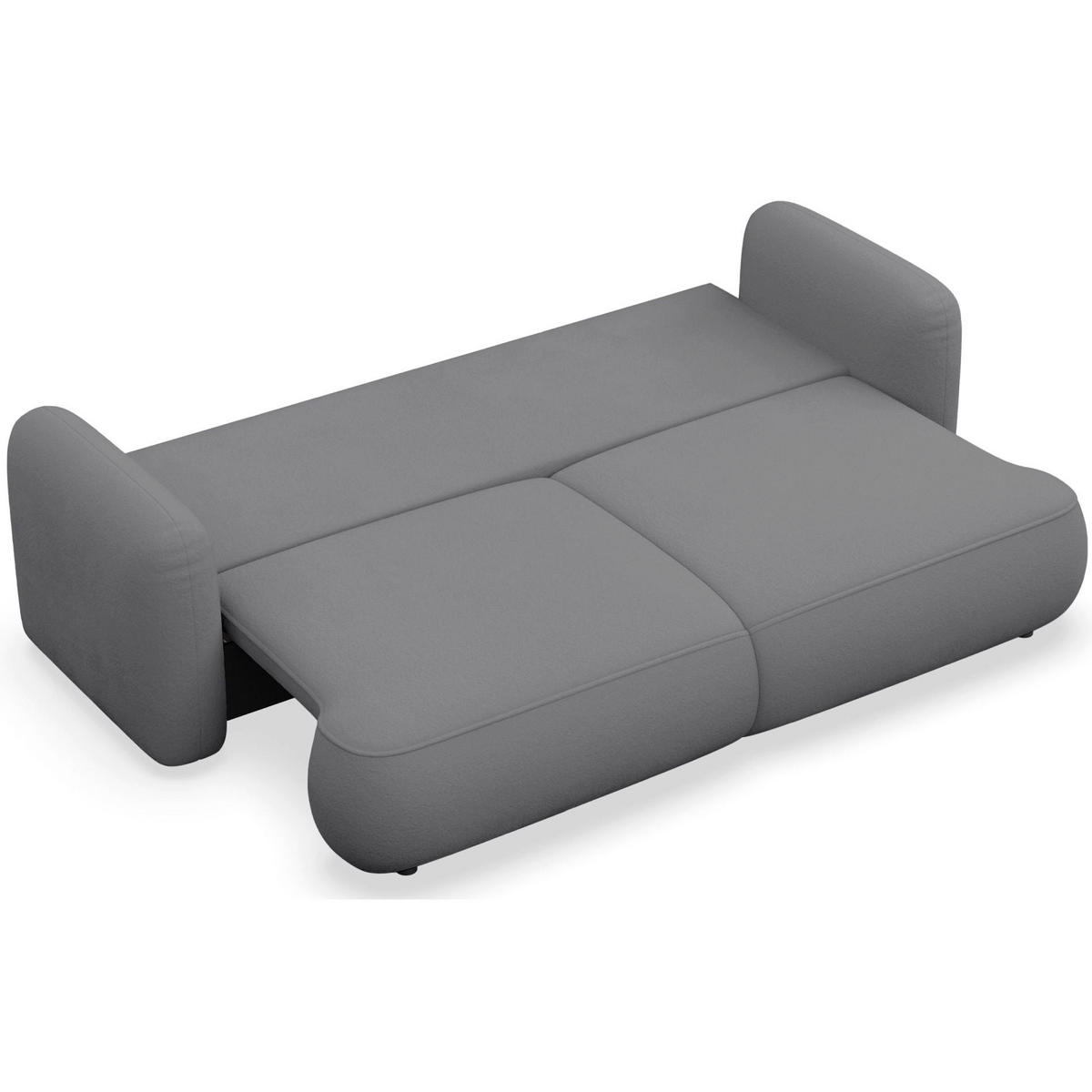 3-SITZER SCHLAFSOFA Tvoya Grau Chenille - Schwarz/Grau, Kunststoff/Textil (253/82/110cm) - Selsey
