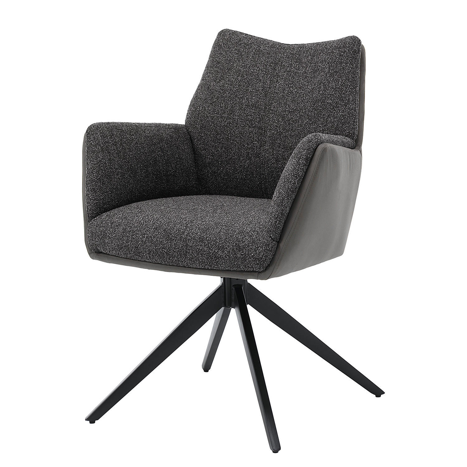 ARMLEHNENSTUHL - Samt / Eisen - Anthrazit, Textil/Metall (65/89/61cm) - home24