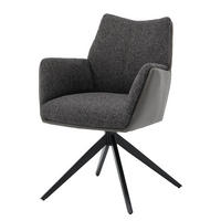 ARMLEHNENSTUHL - Samt / Eisen - Anthrazit, Textil/Metall (65/89/61cm) - home24