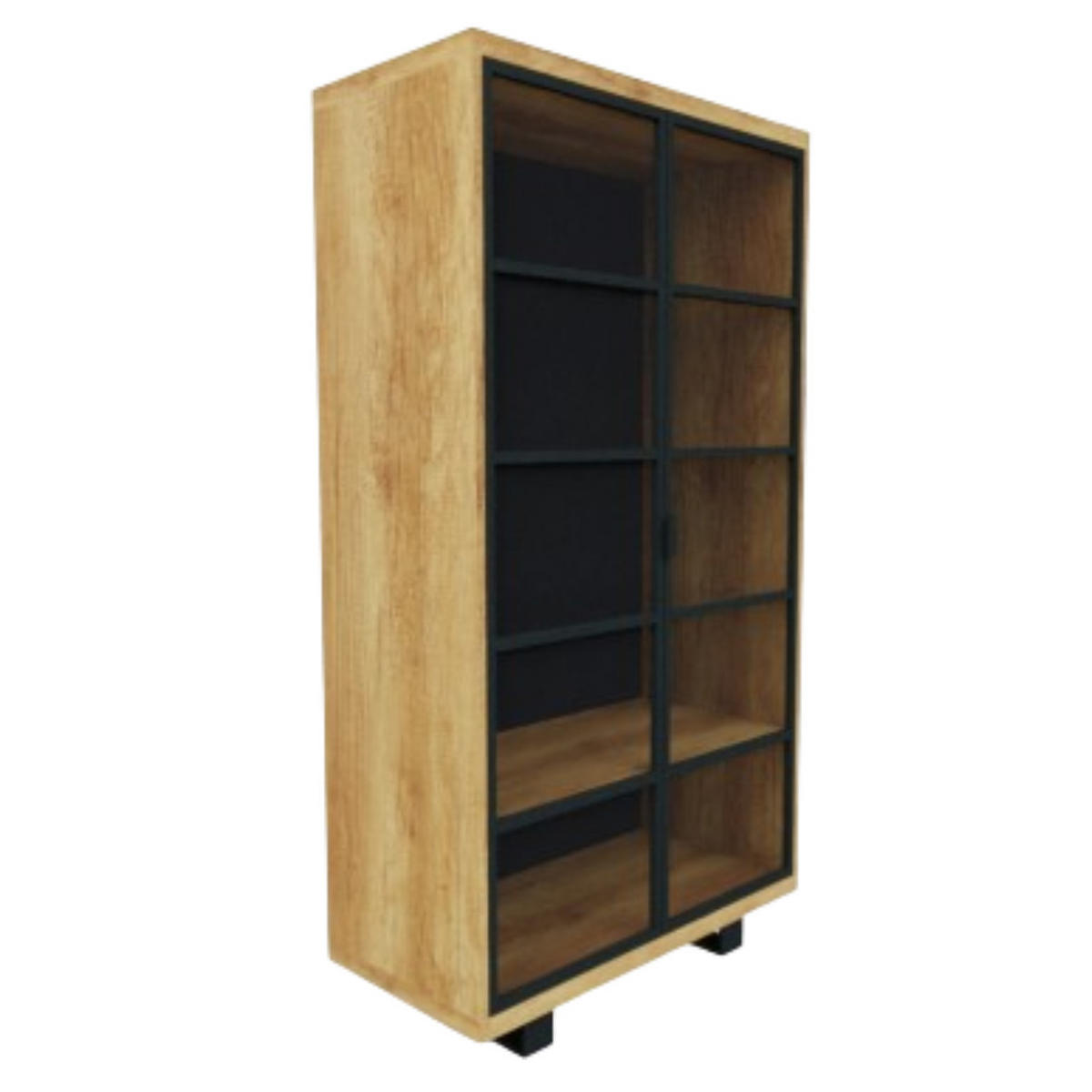 VITRINE mit Regalböden und Glastüren DELIO II - Eichefarben, Holz (100/180/45cm) - Rawood Furniture