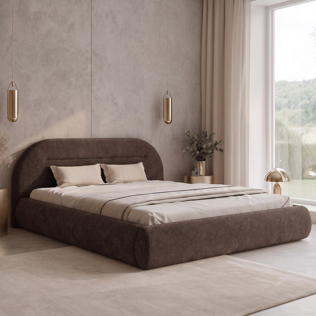 POLSTERBETT AMORIS 120x200 cm, Braun - Braun, Textil (200/120cm) - Fedve