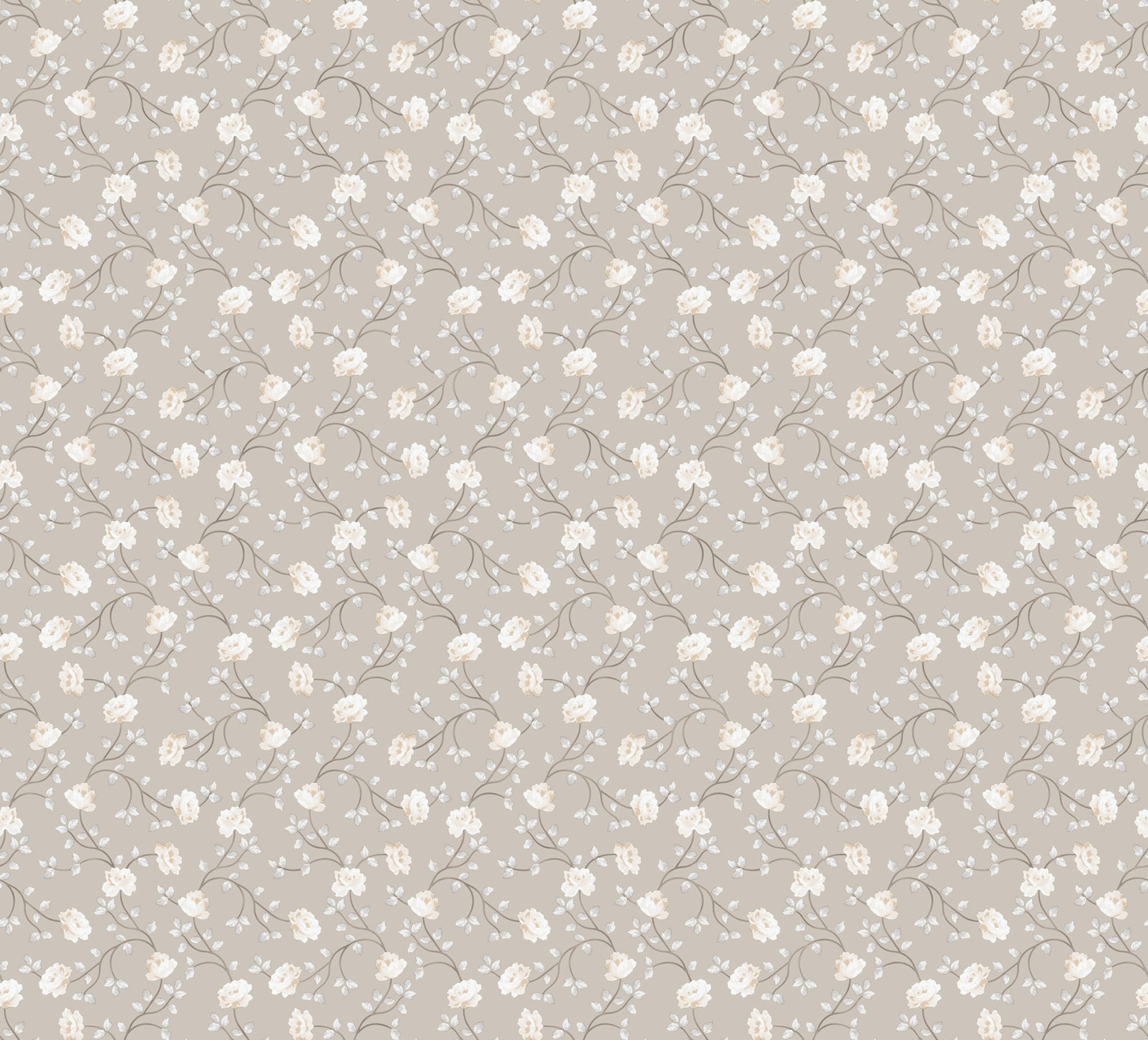 TAPETE Blumen 53 cm x 10 m - Beige, Papier (53/0.1cm) - Sanders & Sanders