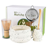 MATCHA-SET 5-teilig Weiß Keramik Bambus - Weiß, Keramik (20/1/20cm)