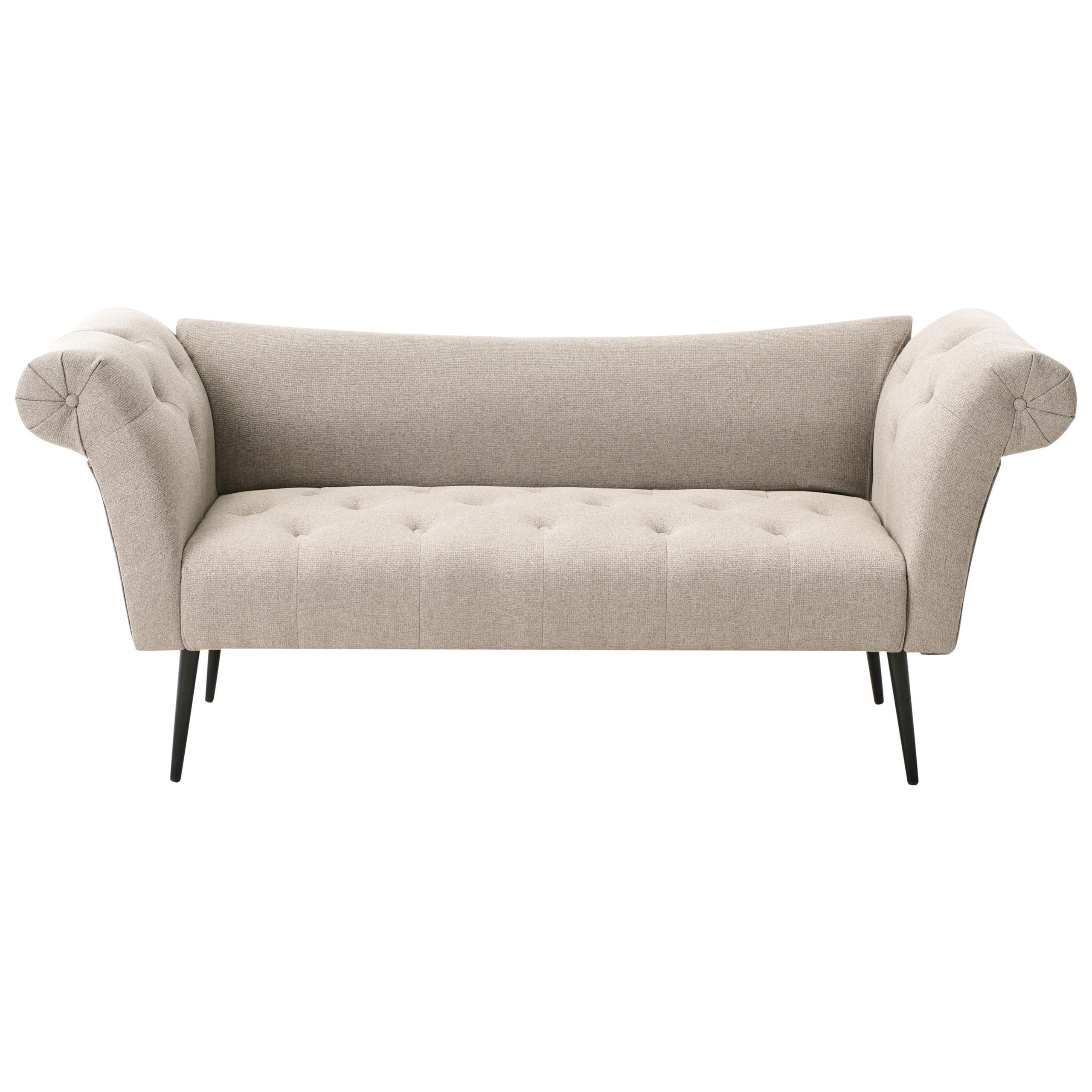 CHAISELONGUE Stoff Hellbraun Nantilly - Hellbraun/Schwarz, Textil (175/76/69cm) - Beliani