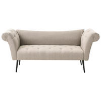 ČALOUNĚNÉ LEHÁTKO CHAISE LONGUE Látka Světle hnědé Nantilly - černá/hnědá, textil (175/76/69cm) - Beliani