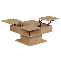 COUCHTISCH Movira Goldkraft Eiche 80 x 45 cm mit Staufächern - Honigeiche, Holzwerkstoff (45/80/80cm) - Vicco