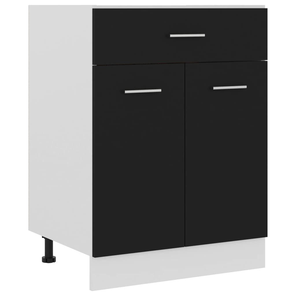 vidaXL Küchenunterschrank Schwarz 60x81.5x46 cm
