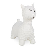 HOPSADLO Krémově bílá Černá lama s pumpičkou 53x49x21 cm - krémová, plast (21/49/53cm) - Relaxdays