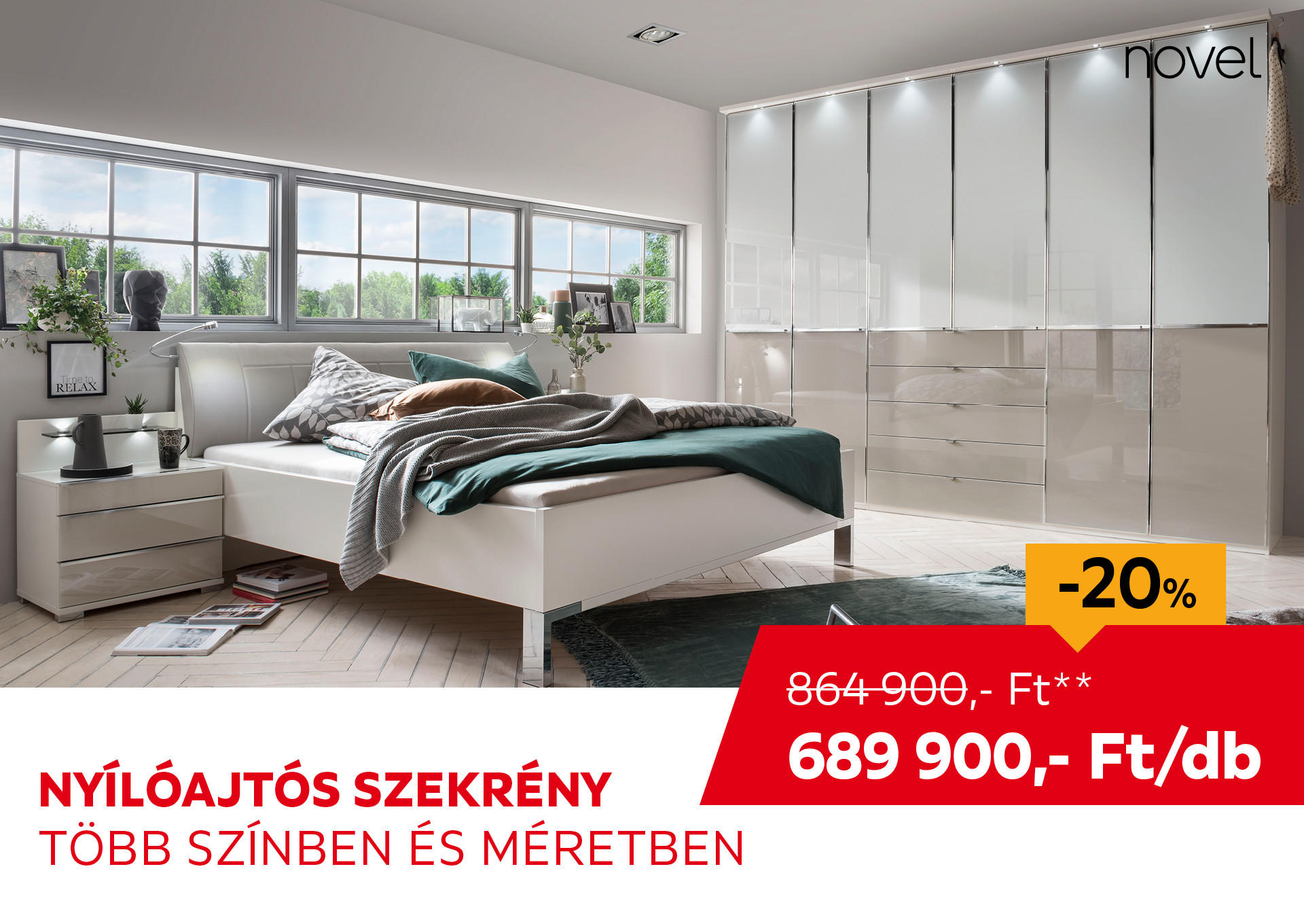 NYÍLÓAJTÓS SZEKRÉNY Kiemelt termék 864900 Ft.- helyett 689900 Ft.-