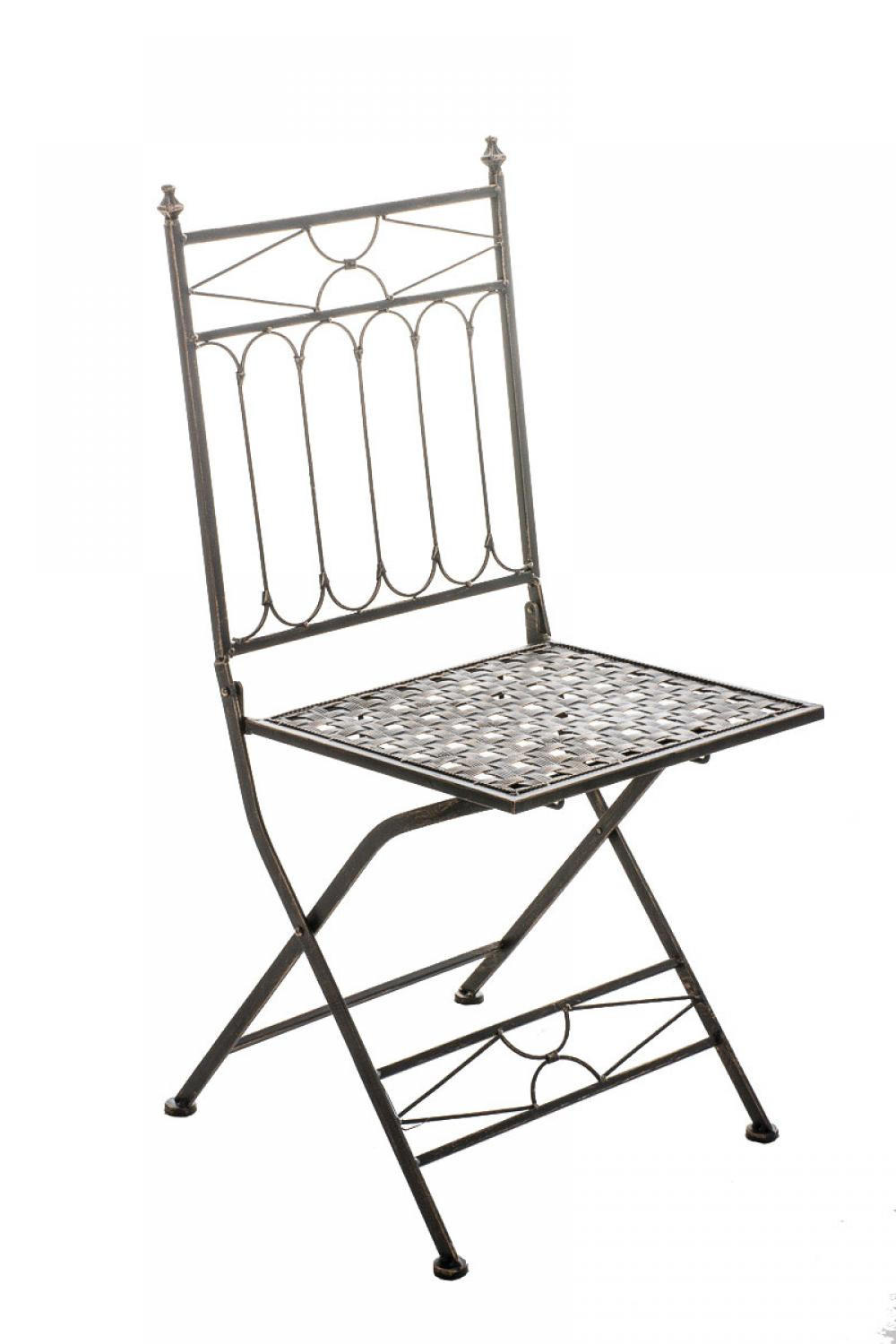 GARTENKLAPPSTUHL Metall Bronze - Bronzefarben, Metall (40/95/40cm) - CLP