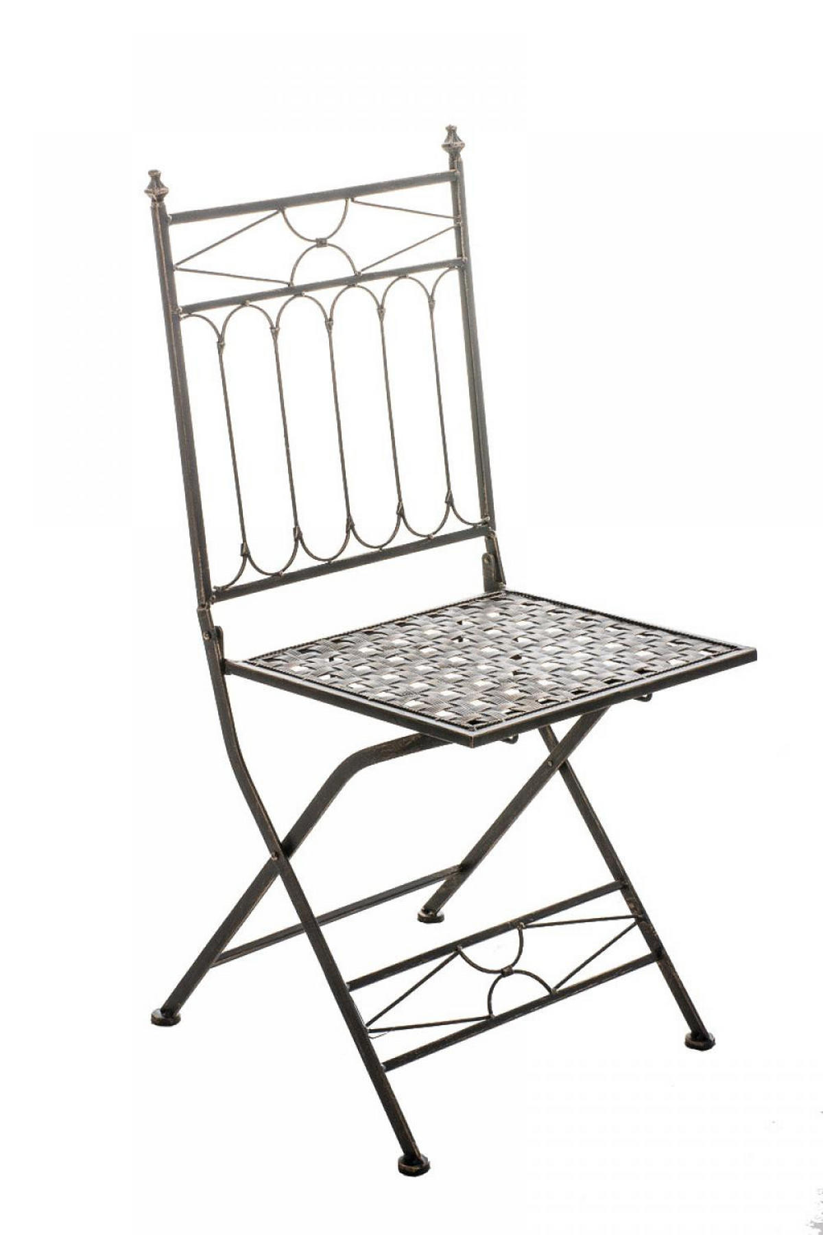 GARTENKLAPPSTUHL Metall Bronze - Bronzefarben, Metall (40/95/40cm) - CLP