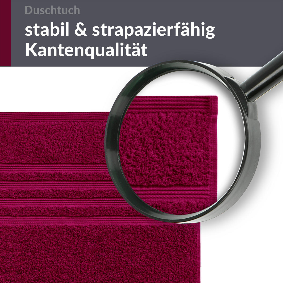 DUSCHTUCH London Kirsch Rot 2er Set 70x140 - Kirschrot, Textil (70/140cm) - Lashuma