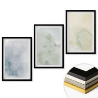 WANDBILDER 3er-Set - 40x60 cm Schwarzer Rahmen - Pastellfarben auf Leinwand - Schwarz, Kunststoff (40/60cm) - ArtPrintCave