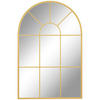 WANDSPIEGEL, Fensterspiegel, Dekorativ Spiegel mit Metallrahmen, Hängespiegel, Gold - Goldfarben, Metall (2/60/91cm) - HOMCOM