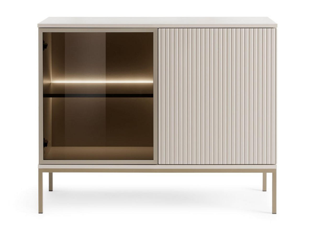 KOMMODE Kaschmir 104/83/39 cm Deo - Kaschmir/Champagner, Glas/Holz (104/85/39cm) - Graingold