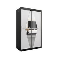 SCHWEBETÜRENSCHRANK 200/180/62 2-türig - Silberfarben/Schwarz, Holz/Kunststoff (180/200/62cm) - Abiks Möbel