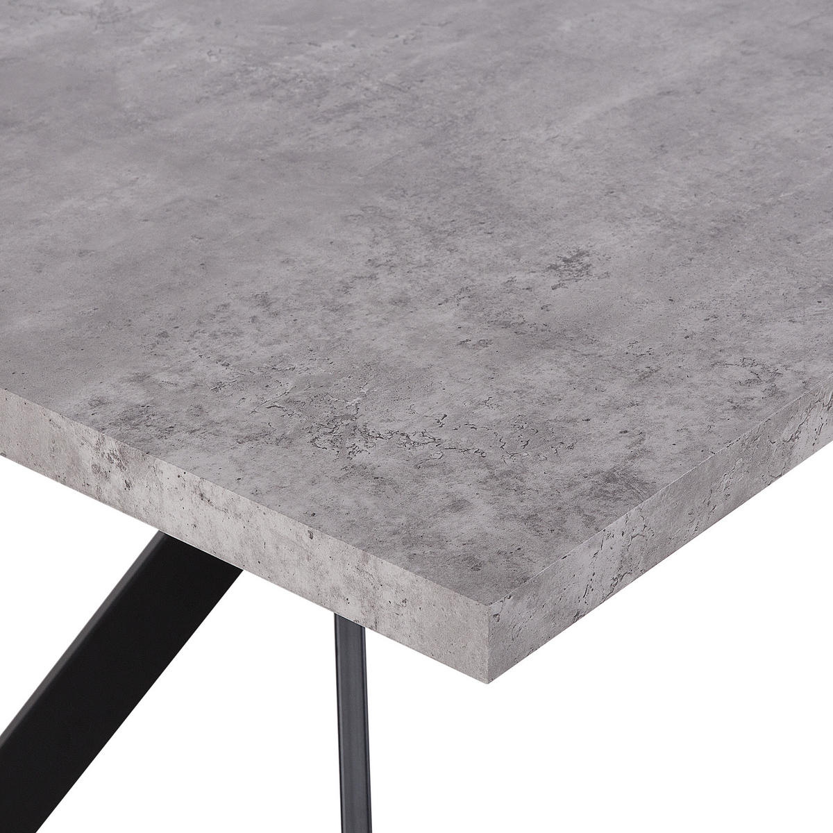 ESSTISCH 160/90/75 cm Hellgrau Rechteckig Benson - Grau, Holzwerkstoff (160/90/75cm) - Beliani