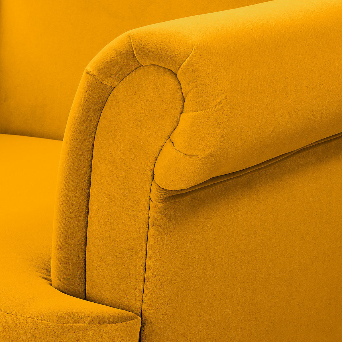 OHRENSESSEL - Dunkelbraun/Gelb, Textil (85/101/89cm) - home24