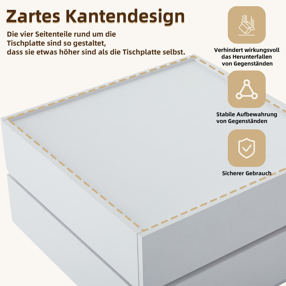 COUCHTISCH Weiß 60/60/38 cm drehbar - Weiß, Holzwerkstoff (60/60/38cm) - PANGIVO