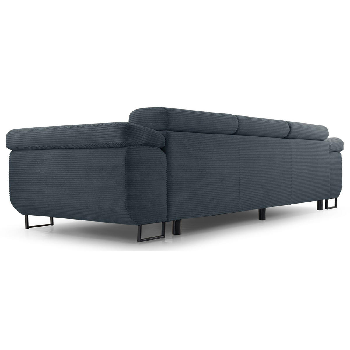 3-SITZER SOFA Capurso Blaugrau Cord - Hellgrau/Schwarz, Textil/Metall (274/90/98cm) - Selsey
