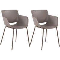 STUHL 2 Kunststoff Taupe - Taupe, Kunststoff/Metall (58/80/54cm) - CLP