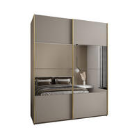 SCHWEBETÜRENSCHRANK 245,5/190/64 2-türig - Kaschmir/Goldfarben, Holz/Metall (190/245/64cm) - Abiks Möbel