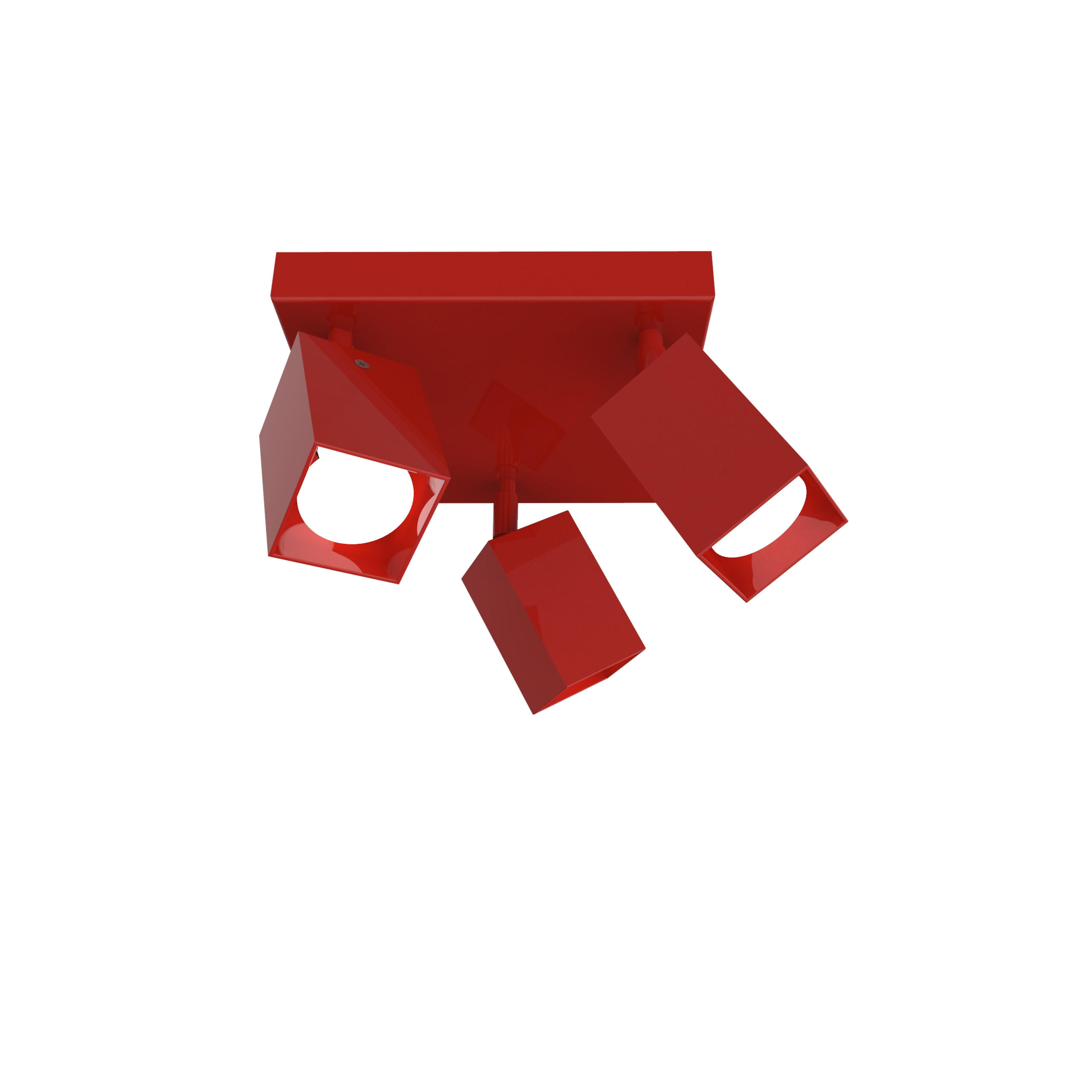 DECKENLEUCHTE - Rot, Metall (25/25/18cm) - Lumicom