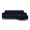 ECKSOFA Nalika Dunkelblau Velours - Schwarz/Dunkelblau, Holz/Textil (230/143cm) - Selsey