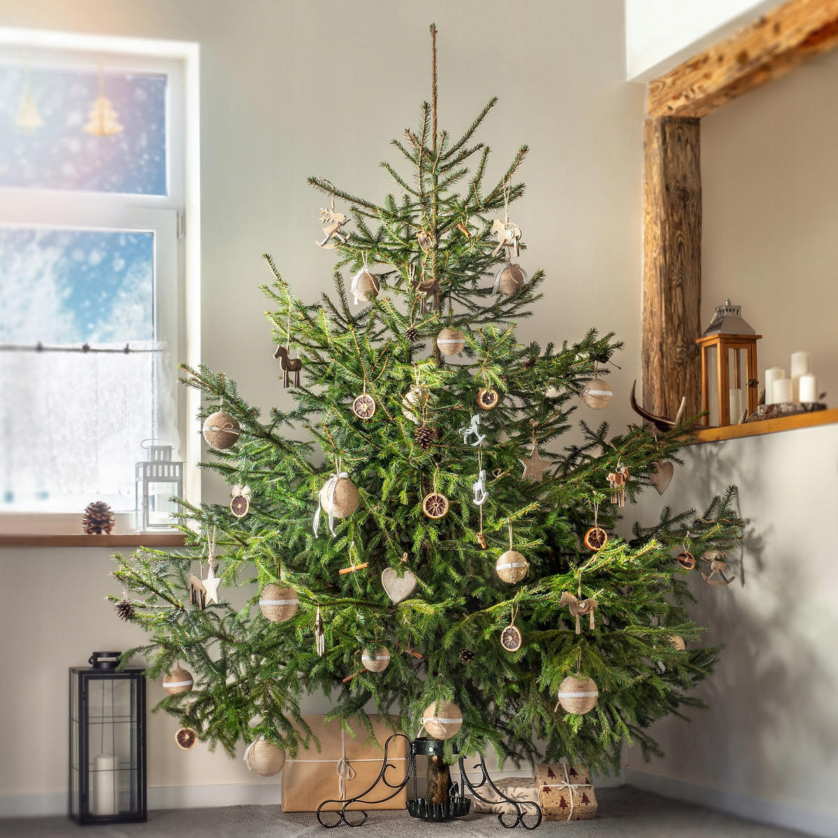 WEIHNACHTSBAUMSTÄNDER aus Stahl 64 cm, grün - Grün, Metall (26cm) - KADAX