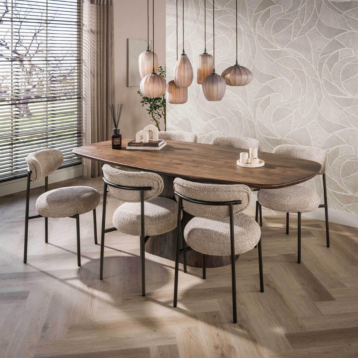 ESSTISCH ONDA Braun Oval Akazie Holz 215 cm - Akaziefarben, Holz (215/105/77cm) - alesvelt