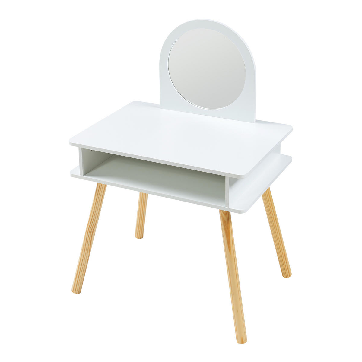 DĚTSKÁ TOALETKA, 2DÍLNÁ SADA Ovanåker - bílá/přírodní, dřevo/kompozitní dřevo (62/91.5/43.5cm) - [en.casa]