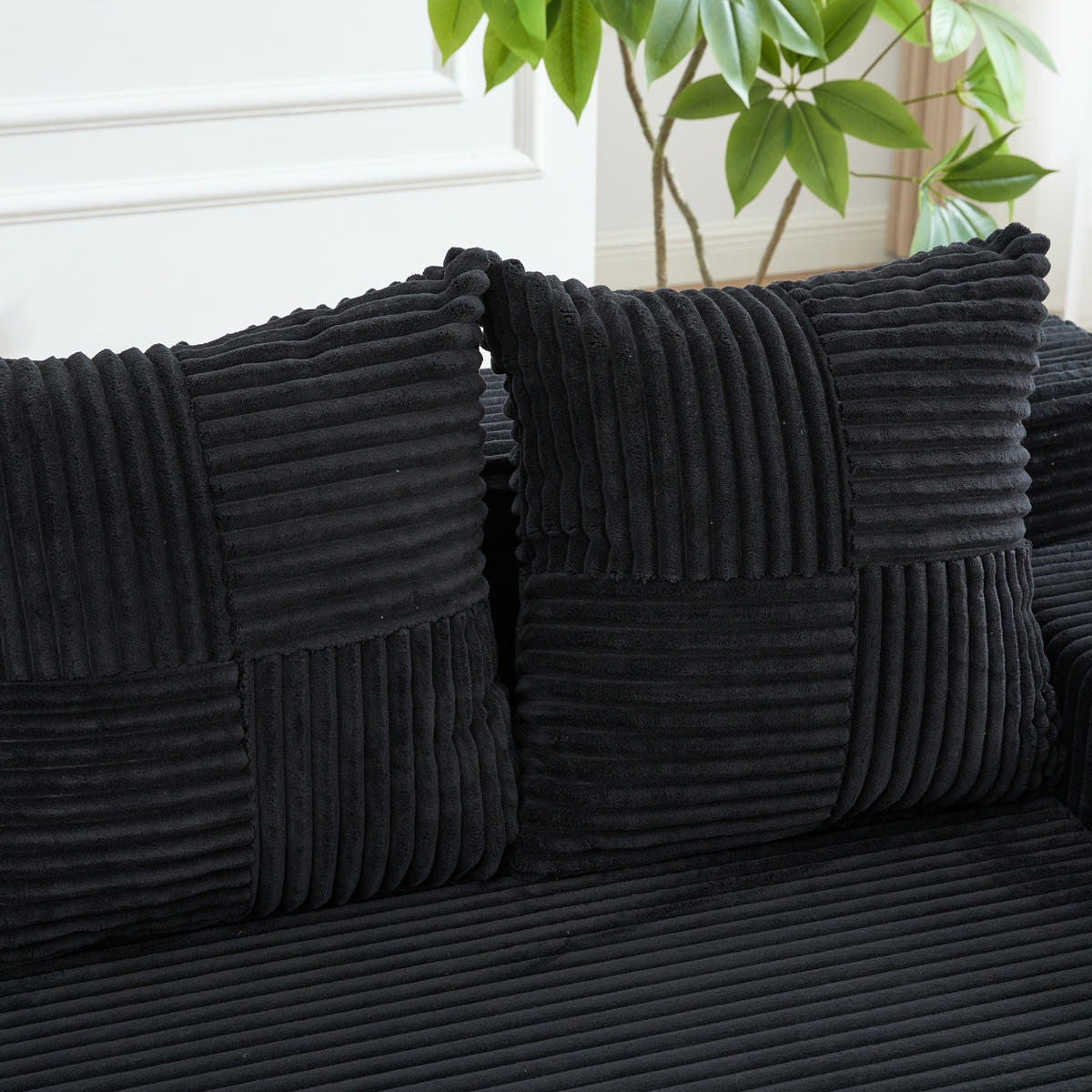 SCHLAFSOFA Modular mit Getränkehaltern und Seitentaschen, DE-42913, Schwarz - Schwarz, Textil (172/64/87cm) - ComfortXL
