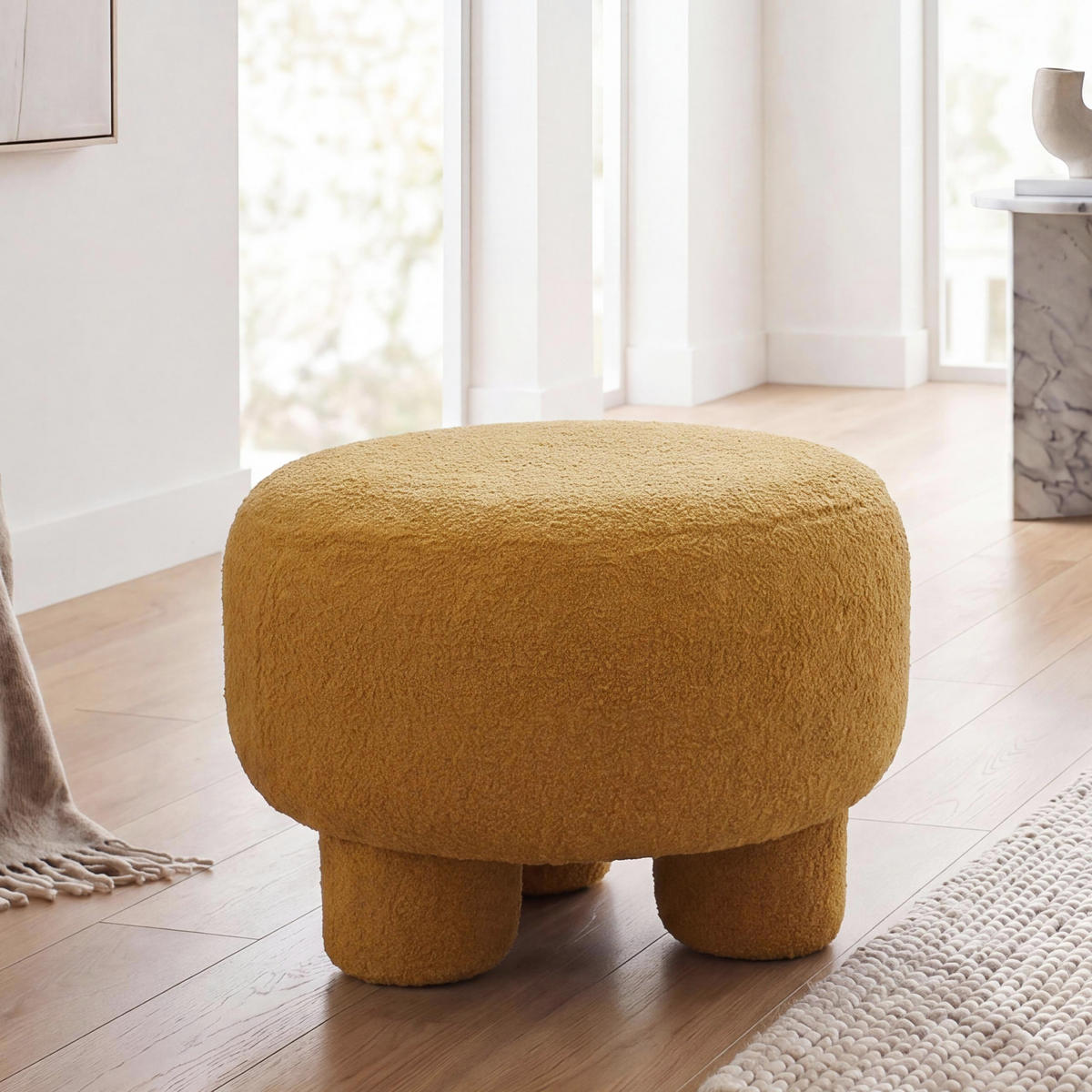 HOCKER Gelb - Gelb, Textil (55/40/55cm) - MCW