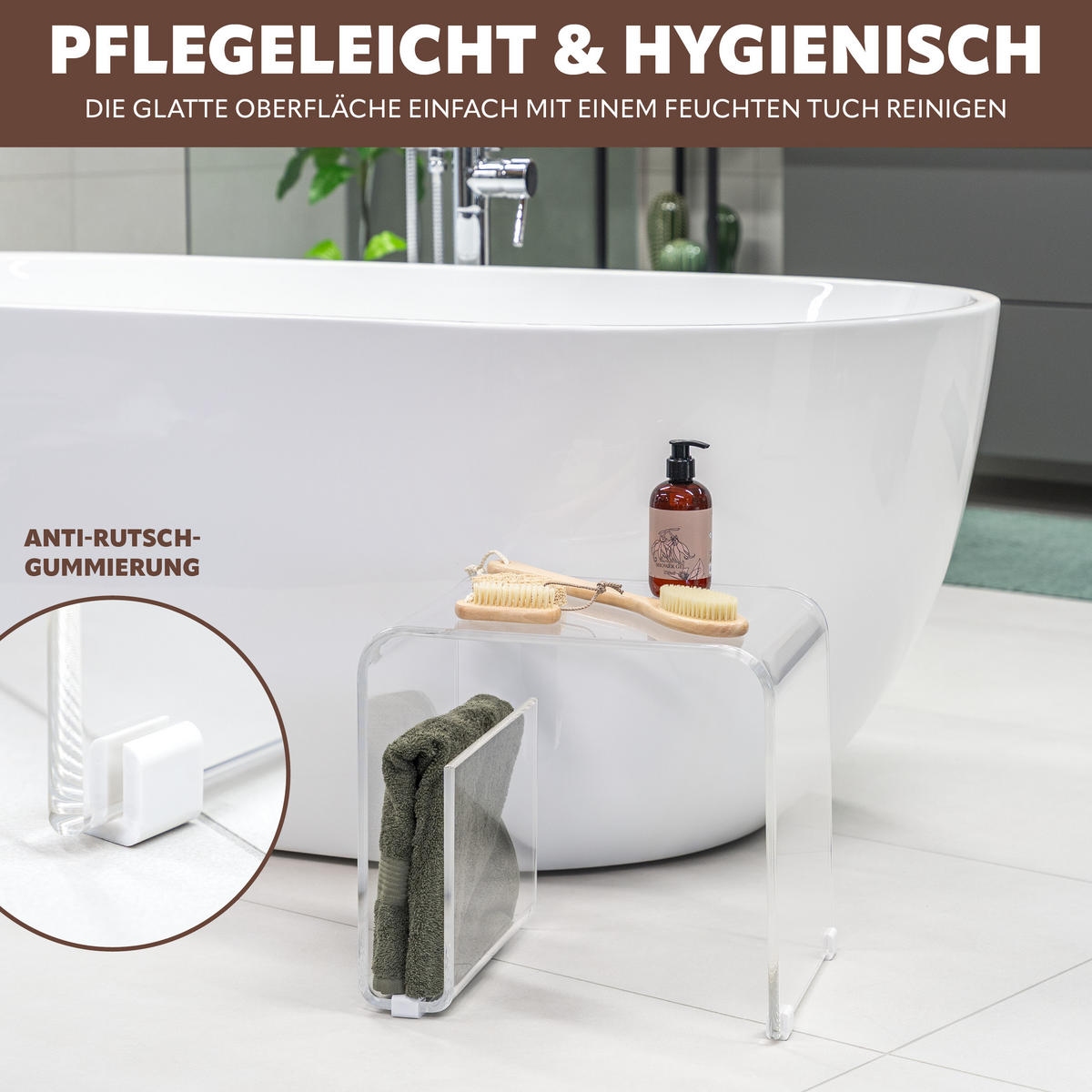BEISTELLTISCH MIT MAGAZINHALTER Acryl transparent - Transparent, Kunststoff (30/38.5/35.5cm) - eluno