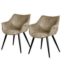 ARMLEHNENSTUHL - Schwarz/Cappuccino, Textil/Metall (70/81/64cm) - home24