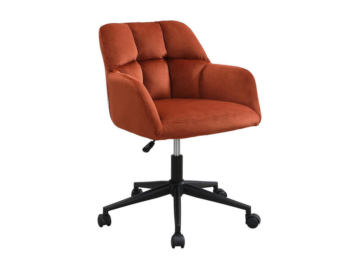 BÜROSTUHL ohne Armlehnen - 59 cm x 60 cm - samt - terracotta Pega - Terracotta, Textil (59/86/60cm) - Vente-Unique