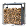 KAMINHOLZREGAL Außen Promo 185x70x185 cm Metall Anthrazit mit Wetterschutz 2,3 m³ / 3,5 SRM - Anthrazit, Metall (185/185/70cm) - QUICK STAR