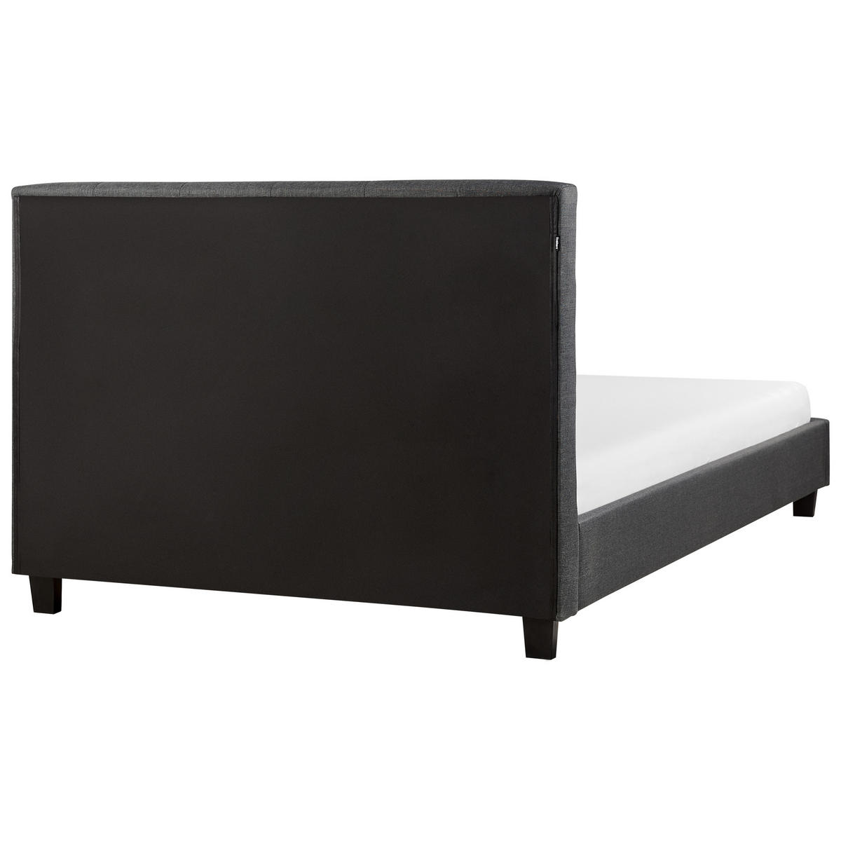 BETT mit Lattenrost 140/200 cm Dunkelgrau La Rochelle - Dunkelgrau/Schwarz, Textil (140/200cm) - Beliani