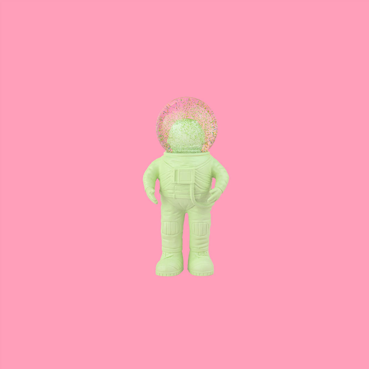 SCHNEEKUGEL Summerglobe The Astronauts Small, Glas / Polyresin, Grün, 13 cm - Grün, Glas (6/13/5cm) - Donkey Products