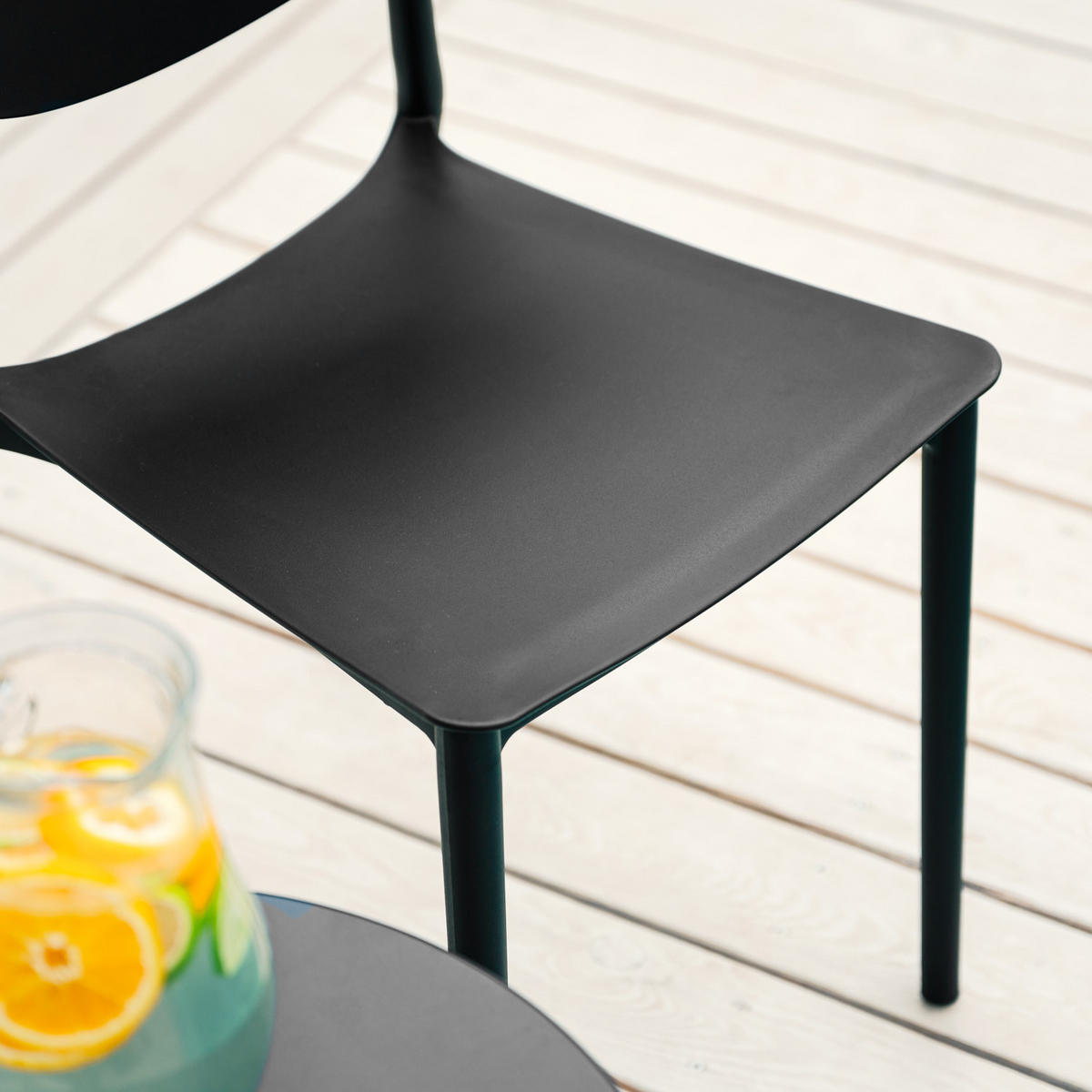 GARTENSTUHL 4er-Set Kunststoff Schwarz - Schwarz, Kunststoff (41/80/51cm) - Homestyle4u