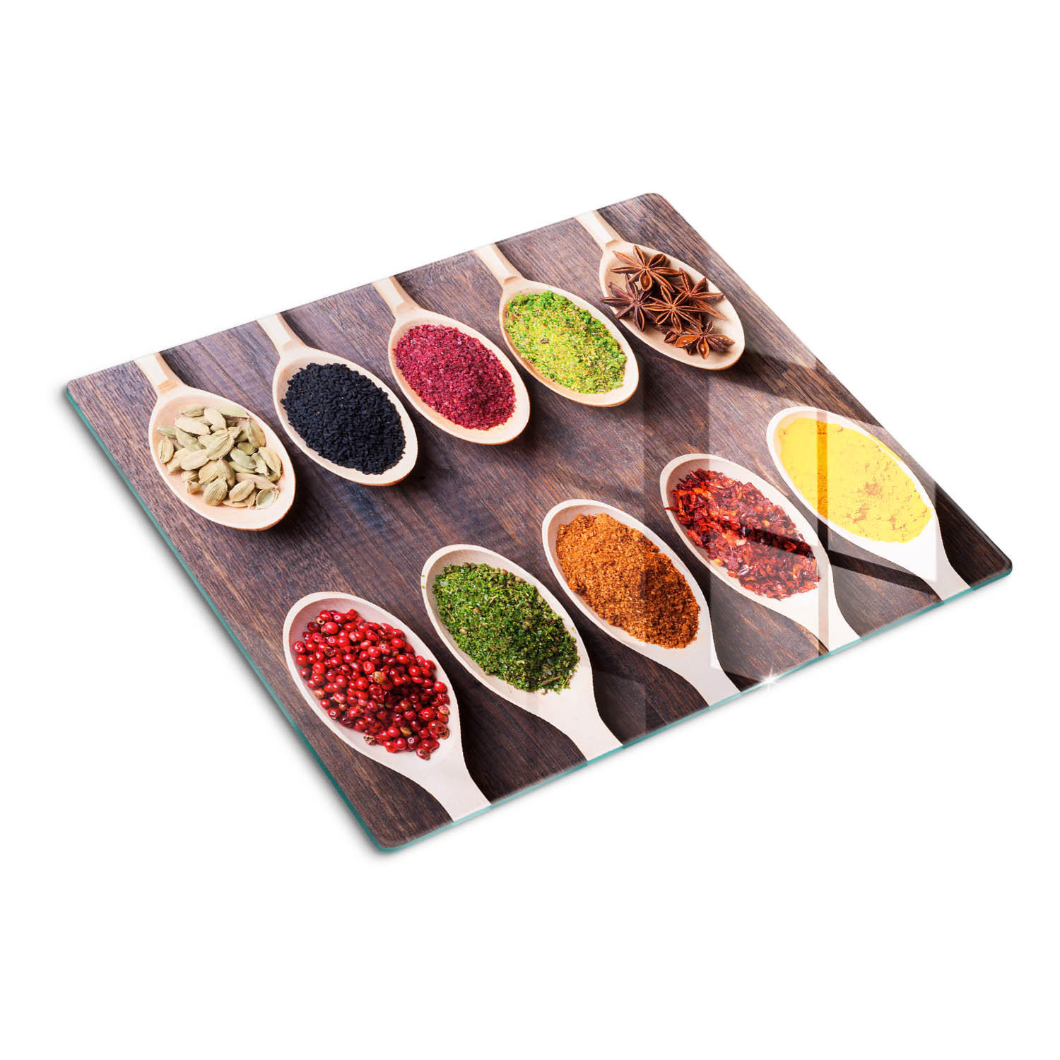 GLASPLATTE 60x52 cm Bunte Gewürze - Multicolor, Glas (60/0.4/52cm) - TULUP
