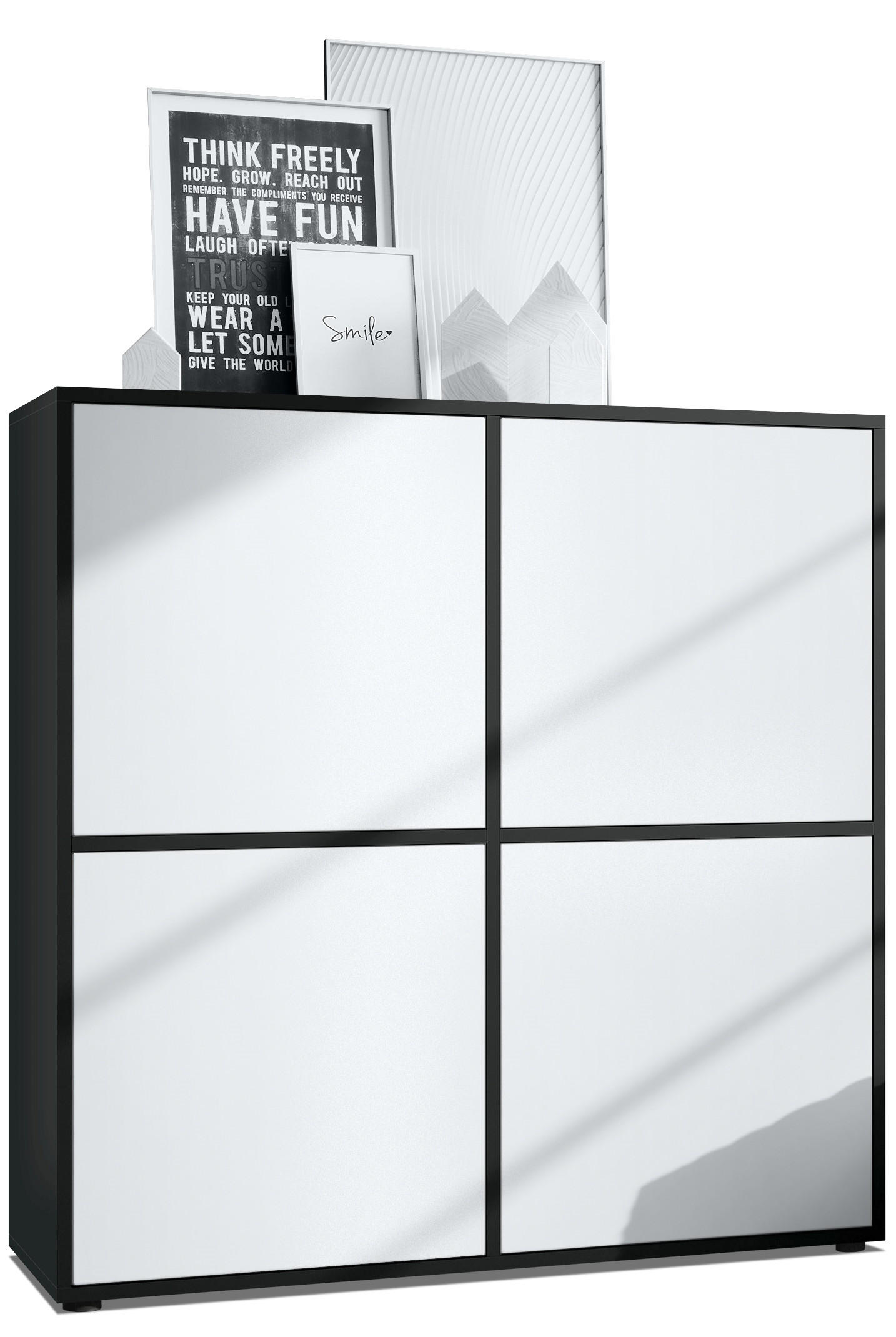 Vladon Highboard Weiß 104x105.5x35.5 cm